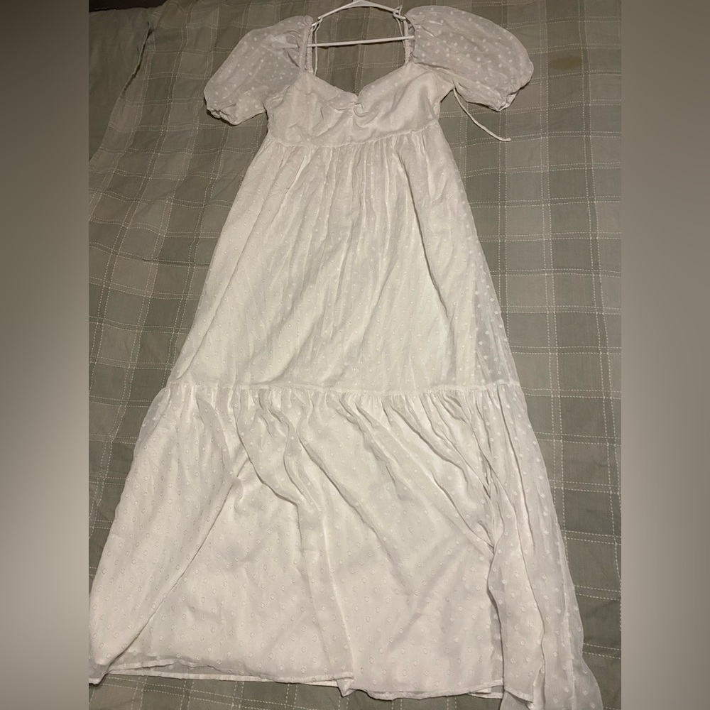 Swiss dot maxi dress